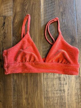 Aerie Orange Shimmer Bikini Top – Size Small (Discontinued)